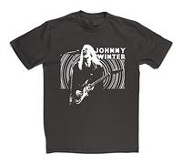Johnny Winter Backlit tee Round Neck Unisex Tops Men's 100% Cotton Short-Sleeve T-Shirts L