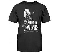 Johnny Winter Blues Guitarist tee Round Neck Unisex Tops Men's 100% Cotton Short-Sleeve T-Shirts XXL