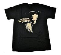 Johnny Winter Western Tour Concert T-Shirt Black Men Unisex tee Shirt S Unisex 100% Cotton Short-Sleeve T-Shirts Black L