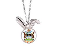 John's & Barbuda - Collar con colgante de conejo con emblema de conejo, joyería de regalo