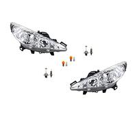 Johns, compatible con faros Peugeot 207 02/06- con juego de bombillas izquierda y derecha