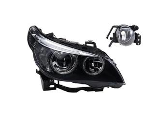 Johns, Faros delanteros de xenón aptos para BMW Serie 5 E60 E61 01/2005-03/07 D1S H7 Re. + niebla.