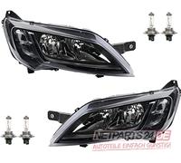 Johns, Faros delanteros negros aptos para Peugeot Boxer III izquierda y derecha + bombilla
