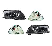 Johns, Faros delanteros para BMW Serie 3 E46 a partir de 98 - 01 Set negro H7-H7 Li. Re. m. intermitente