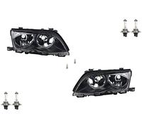 Johns, Faros halógenos aptos para BMW Serie 3 negro E46 01-05 Juego de bombillas L R