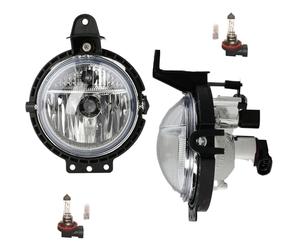 Johns, Juego de Faros Antiniebla Coche para BMW Mini R55 R56 R57 10/06 Izquierda y Derecha + Bombilla Osram