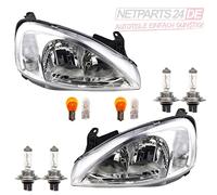 Johns, juego de faros compatible con Opel Corsa. Juego de faros C -03 con sistema de iluminación H7/H7 Valeo