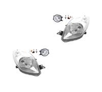Johns, Juego de faros delanteros halógenos para Toyota Yaris XP9 01/2006 - 11/2008 H4 izquierda y derecha + faros antiniebla + bombilla