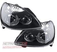 Johns, Juego de faros delanteros para Renault Clio BB/CB -2005 H7/H1 izquierda, color negro