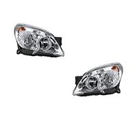 Johns, Juego de faros para Opel Astra H 03/04 H7/H1, juego izquierdo y derecho, cromo