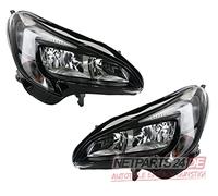 Johns, Juego de faros para Opel Corsa faros negros E 09/2014 - Set li+re con servomotor.