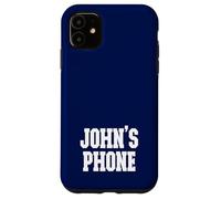 John's Phone John Nombre Personalizado Blanco Azul Carcasa para iPhone 11
