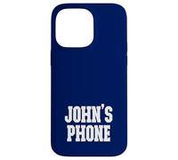 John's Phone John Nombre Personalizado Blanco Azul Carcasa para iPhone 14 Pro Max