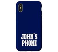 John's Phone John Nombre Personalizado Blanco Azul Carcasa para iPhone X/XS