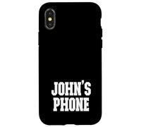 John's Phone John Nombre Personalizado Blanco Negro Carcasa para iPhone X/XS