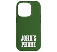 John's Phone John Nombre Personalizado Blanco Verde Carcasa para iPhone 14 Pro