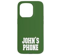 John's Phone John Nombre Personalizado Blanco Verde Carcasa para iPhone 15 Pro