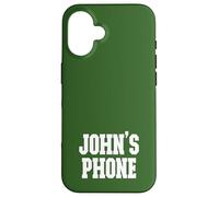 John's Phone John Nombre Personalizado Blanco Verde Carcasa para iPhone 16