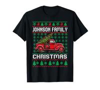 Johnson Family Ugly Christmas Sweater Red Truck Funny Xmas Camiseta