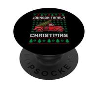 Johnson Family Ugly Christmas Sweater Red Truck Funny Xmas PopSockets PopGrip Adhesivo