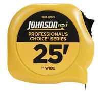 Johnson Level & Tool 1803-0025 Professional's Choice Power Tape, 25 pies, negro/amarillo, 1 cinta