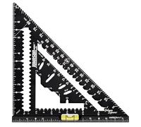 Johnson Level & Tool 1904-0700V Johnny Square MACH-1 Smart Mark Rafter Square de 7-1/4 pulgadas con vial nivelador, negro