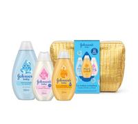 Johnson´s Baby Champú 300ml, Gel de Baño 500ml y Crema Hidratante 300ml | Neceser para el cuidado del bebé con champú, gel de baño y crema hidratante, rutina diaria para pieles delicadas