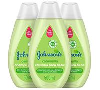 JOHNSON’S Baby Shampoo Camomila con fórmula No llores más (3x500 ml), champú infantil para niños y bebés hipoalergénico y con pH equilibrado, champú sin parabenos
