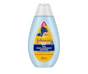 Johnson’s Kids Champú niños, acondicionador pelo y gel de baño 300 ml | 3 en 1, enriquecido con aceite de coco, para cabello y piel delicada, testado por pediatras, dermatólogos y oftalmólogos