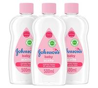 Johnson's Baby Aceite corporal hidratante para bebés (pack de 3 x 500 ml), aceite de bebé hipoalergénico para toda la familia, probado por pediatras, apto para masajes
