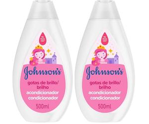 Johnson's Baby Acondicionador Gotas de Brillo para Niños, con Aceite de Argán, Cabello Suave y Sedoso, 500 ml (Paquete de 2)