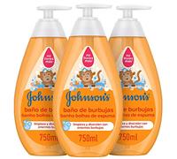 Johnson's Baby Baño de Burbujas para niños, formulado para la piel delicada de los bebés - 3 x 750ml