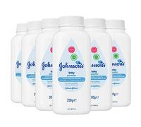 Johnson's Baby Botellas protectoras suaves para el cuidado de la piel, talco, talco, polvo, 6 unidades, 200 g