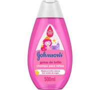 JOHNSON’S Kids Shampoo Brillo y Fuerza (1 x 500 ml), champú hidratante con aceite de argán y proteínas de seda, champú sin sulfatos que hidrata y potencia el brillo, con fórmula No Llores Más