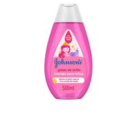 Johnson's Baby Champú Gotas de Brillo con Aceite de Argán y Proteínas de Seda - Hipoalergénico, Sin Sulfatos, Sin Lágrimas, 500 ml