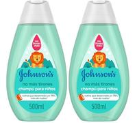 Johnson's Baby Champú No Más Tirones para Niños y Bebés, Deja el Cabello Suave y Manejable, Desenreda Cabello Largo o Rizado, 500 ml (Paquete de 2)