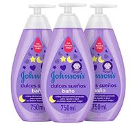 JOHNSON'S Baby Gel de baño para bebé Dulces Sueños (3x750 ml), gel de ducha con esencias relajantes NaturalCalm, ideal para bebés recién nacidos, fórmula No Llores Más