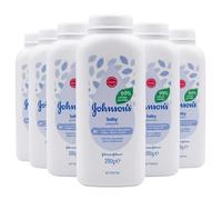 Johnson's Baby Polvo para bebé, 200 g, paquete de 6 unidades (6 x 200 g) - Polvo de almidón de maíz suave para la piel delicada del bebé, clínicamente probado, hipoalergénico, sin parabenos, ftalatos