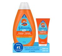 Johnson's Kids Champú Niños Rizos Definidos con manteca de karité 500 ml + Johnson’s Kids Crema de peinar rizos definidos No llores más 200 ml