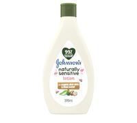 Johnson's Naturally Sensitive Crema Hidratante, Aloe Vera Orgánico y Manteca de Karité Vegano, 1 x 395 ml