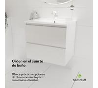 Johnstone Mueble de baño Mueble para baño Armario de baño 60 cm con lavamanos cerámico Cierre suave 2 cajones Espacio de almacenamiento práctico Brillante Blumfeldt