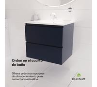 blumfeldt Johnstone Mueble de Baño con Lavabo - Antracita, Acabado Brillante, Cajones Amplios, Cierre Suave, Material Resistente a la Humedad, Fácil Instalación