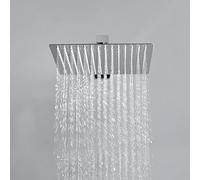 JOHO 10 Pulgadas Rociador para Ducha de Alta Presión, Cuadrado Cabezal de Ducha Lluvia de Acero Inoxidable Alcachofa Ducha con ducha boquillas antical, G1/2'', 25x25cm Cromo