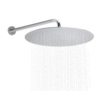 JOHO Alcachofa de Ducha con Brazo de ducha de Acero Inoxidable, Rociador para Ducha Redondo Cabezal de ducha lluvia con boquillas, 16 pulgadas/40 cm