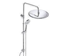 JOHO 304 Set de ducha redondo sin Grifo en acero inoxidable Set de Ducha sin Thermostato Monomando Columna Ducha con ducha fija redonda, barra de ducha redonda D30cm