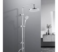 JOHO Columna de Ducha sin Grifo Para Baños Set Completo sin Thermostato Monomando Conjunto Barra Altura Ajustable y Alcachofa Mano Cabezal Rociador Lluvia D23cm