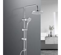 JOHO Columna de Ducha sin Grifo Para Baños Set Completo sin Thermostato Monomando Conjunto Barra Altura Ajustable y Alcachofa Mano Cabezal Rociador Lluvia D23cm