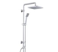 JOHO Columna de Ducha sin Grifo Para Baños Conjunto, sin Thermostato Monomando Set Ducha Con Barra Altura Adjustable con Ducha Mano Alcachofa y Cabezal Rociador 20x20cm.