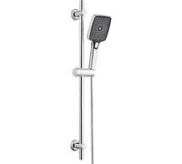 JOHO Columna de ducha sin mezclador, barra de ducha de acero inoxidable de 70 cm con soporte de alcachofa ajustable, barra de ducha adaptable a los orificios existentes con alcachofa 3 Geti, cromado