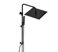 JOHO Columna Ducha Negro sin Grifo Conjunto Ducha Set Ducha de Altura Adjustable Sistema Ducha Baño Acero Inoxidable 304 Juego ducha con Alcachofa Ducha Mano Cabezal Ducha lluvia Cuadrado 30x30cm